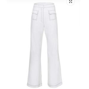 MARIA ISABEL CEPEDA Color Block Pants White/Red sz2